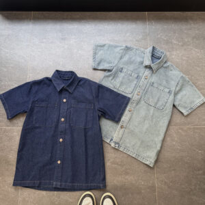 Sơ mi denim tay ngắn 2 màu